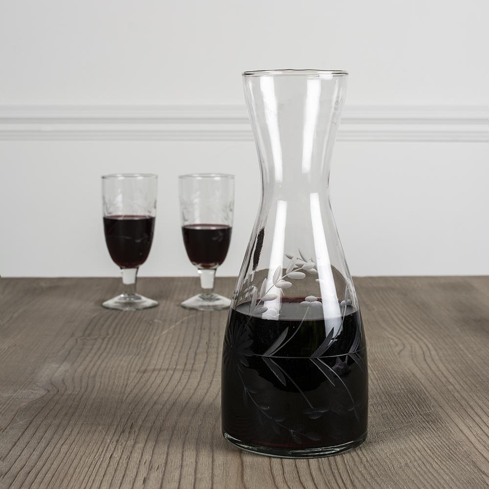 NEW! Etched Flower Carafe
